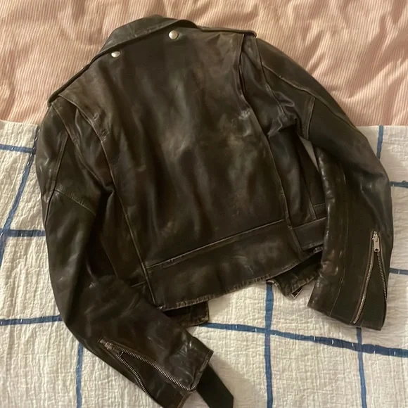 COPY - Most amazing RRL leather shrunken biker jacket xs